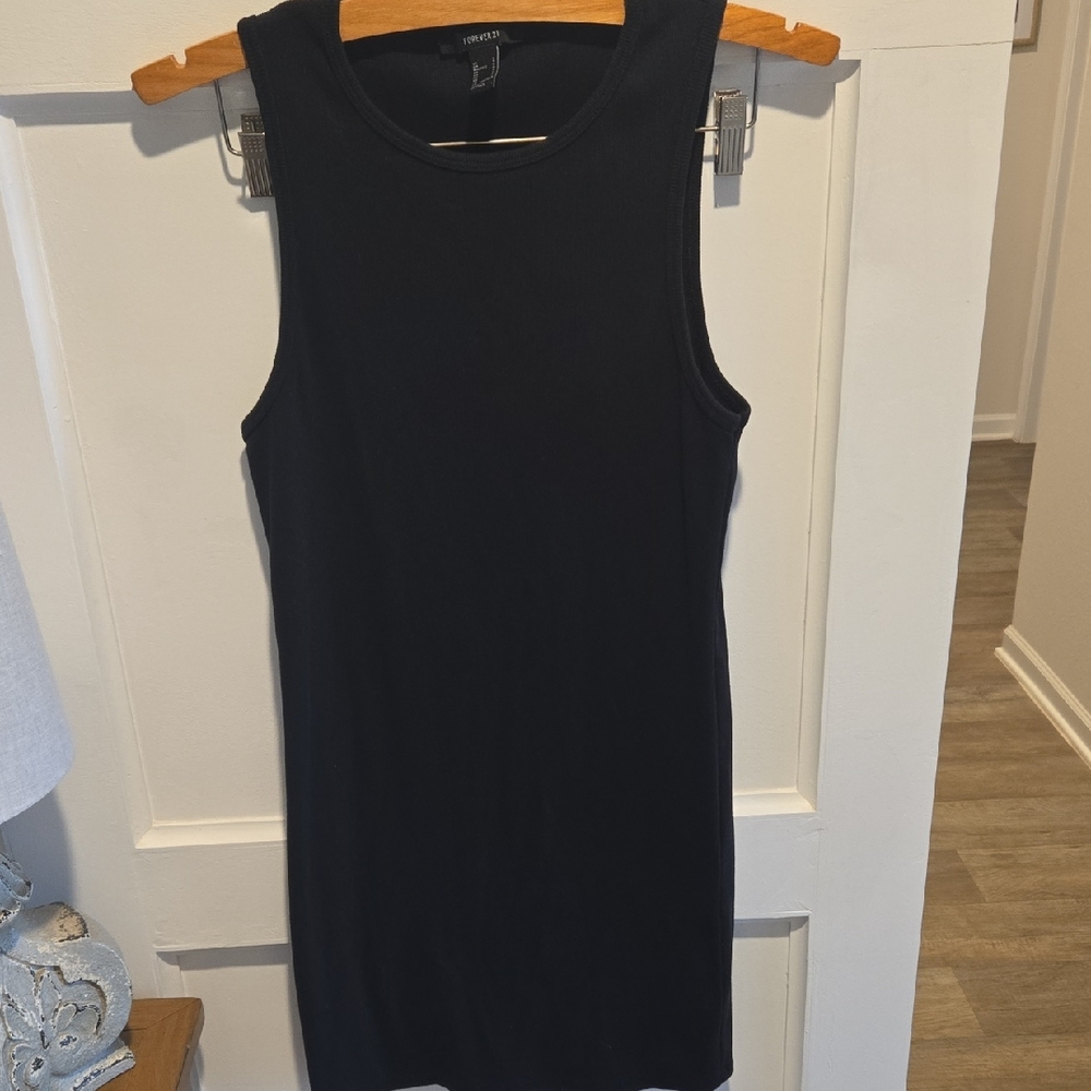 Forever 21 Black Ribbed Tank Dress